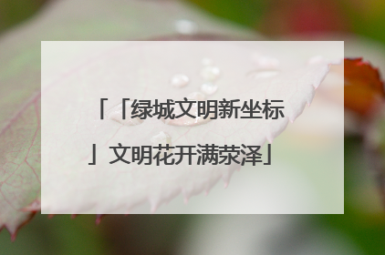 「绿城文明新坐标」文明花开满荥泽