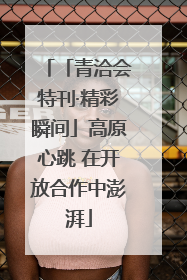 「青洽会特刊·精彩瞬间」高原心跳 在开放合作中澎湃