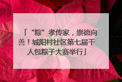 “粽”孝传家，崇德向善！城阳村社区第七届千人包粽子大赛举行