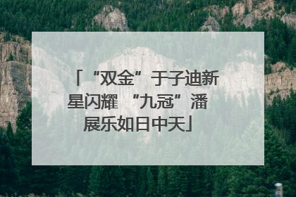 “双金”于子迪新星闪耀 “九冠”潘展乐如日中天
