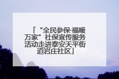 “全民参保·福暖万家”社保宣传服务活动走进泰安天平街道岩庄社区