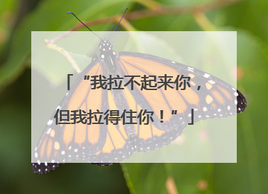 “我拉不起来你，但我拉得住你！”