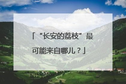 “长安的荔枝”最可能来自哪儿？