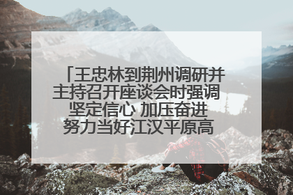 王忠林到荆州调研并主持召开座谈会时强调 坚定信心 加压奋进 努力当好江汉平原高质量发展排头兵