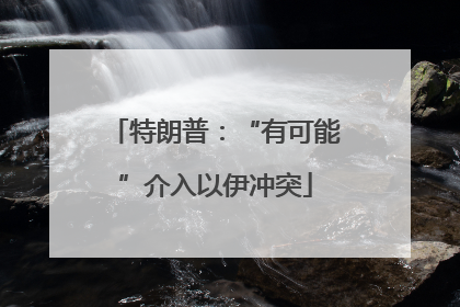 特朗普：“有可能”介入以伊冲突
