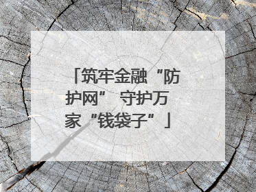 筑牢金融“防护网” 守护万家“钱袋子”