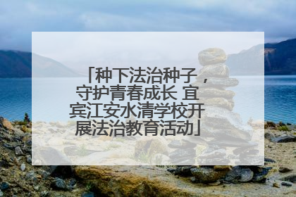 种下法治种子，守护青春成长 宜宾江安水清学校开展法治教育活动