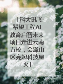 科大讯飞·希望工程AI教育启智未来项目走进云南五校，会泽山区亮起科技星火