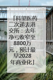 科望医药二次递表港交所：去年净亏收窄至8800万元，预计最早2028年商业化