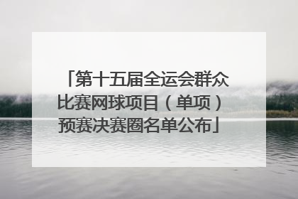 第十五届全运会群众比赛网球项目（单项）预赛决赛圈名单公布