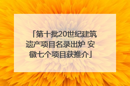 第十批20世纪建筑遗产项目名录出炉 安徽七个项目获推介