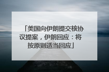 美国向伊朗提交核协议提案，伊朗回应：将按原则适当回应