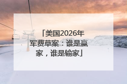 美国2026年军费草案：谁是赢家，谁是输家