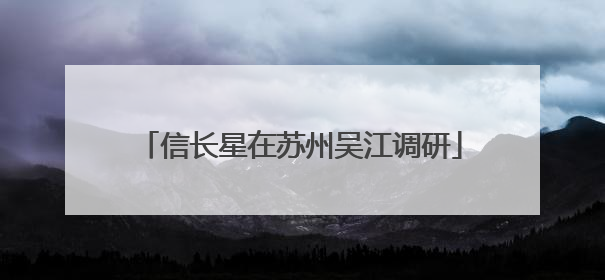信长星在苏州吴江调研