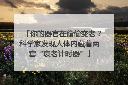 你的器官在偷偷变老？科学家发现人体内藏着两套“衰老计时器”