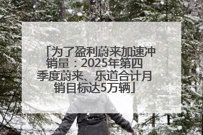 为了盈利蔚来加速冲销量：2025年第四季度蔚来、乐道合计月销目标达5万辆