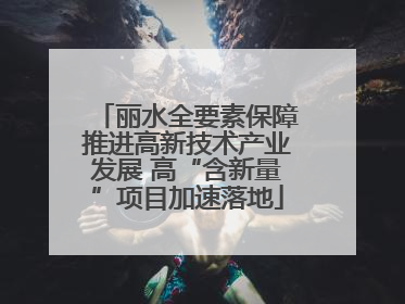 丽水全要素保障推进高新技术产业发展 高“含新量”项目加速落地
