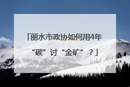 丽水市政协如何用4年“碳”讨“金矿”？