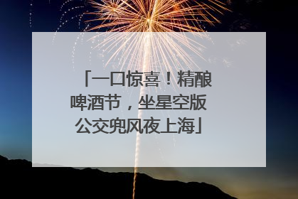 一口惊喜！精酿啤酒节，坐星空版公交兜风夜上海