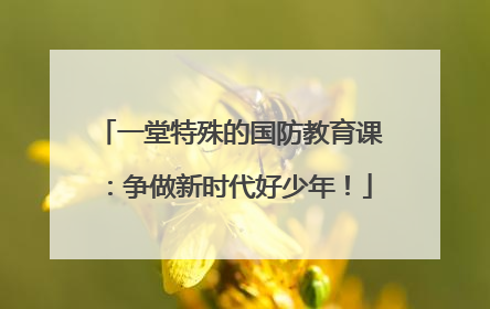 一堂特殊的国防教育课：争做新时代好少年！