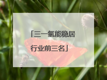 三一氢能稳居行业前三名