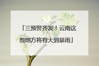 三预警齐发！云南这些地方将有大到暴雨