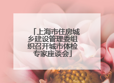 上海市住房城乡建设管理委组织召开城市体检专家座谈会