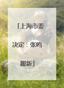 上海市委决定：张鸣履新