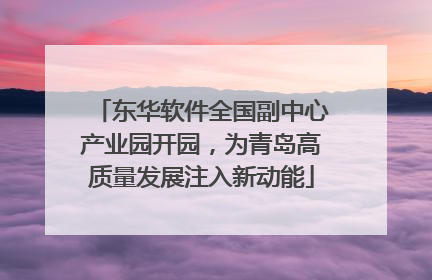 东华软件全国副中心产业园开园，为青岛高质量发展注入新动能