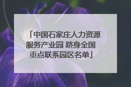 中国石家庄人力资源服务产业园 跻身全国重点联系园区名单