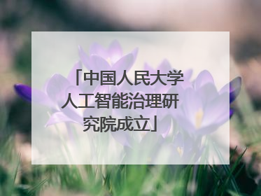 中国人民大学人工智能治理研究院成立