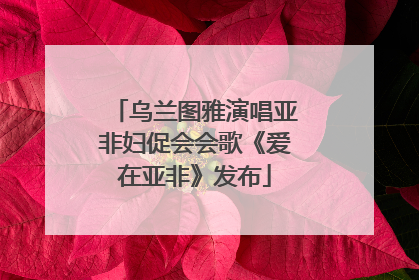 乌兰图雅演唱亚非妇促会会歌《爱在亚非》发布