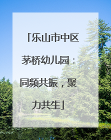 乐山市中区茅桥幼儿园：同频共振，聚力共生
