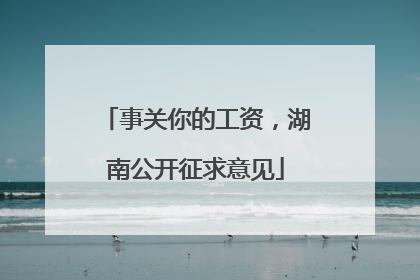 事关你的工资，湖南公开征求意见