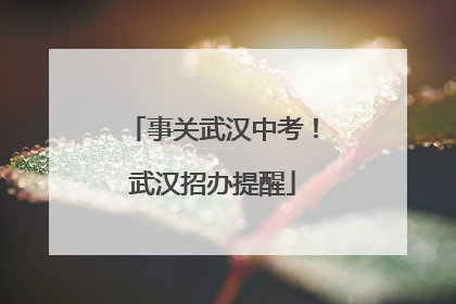 事关武汉中考！武汉招办提醒