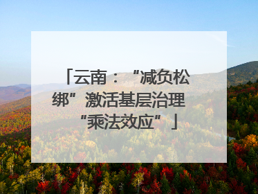 云南：“减负松绑”激活基层治理“乘法效应”