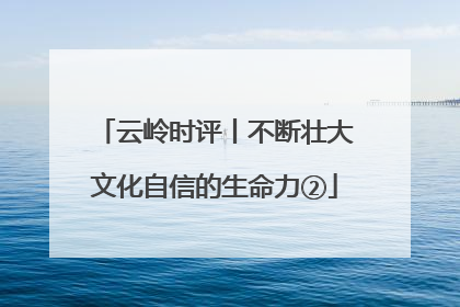 云岭时评丨不断壮大文化自信的生命力②