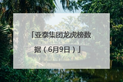 亚泰集团龙虎榜数据（6月9日）