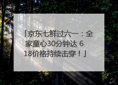 京东七鲜过六一：全家童心30分钟达 618价格持续击穿！