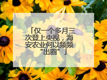 仅一个多月三次登上央视，海安农业何以频频“出圈”
