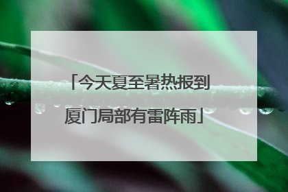 今天夏至暑热报到 厦门局部有雷阵雨