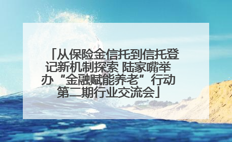 从保险金信托到信托登记新机制探索 陆家嘴举办“金融赋能养老”行动第二期行业交流会