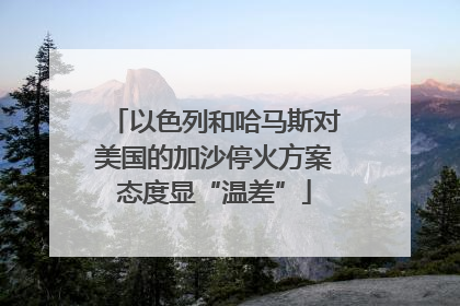 以色列和哈马斯对美国的加沙停火方案态度显“温差”