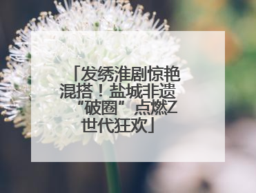 发绣淮剧惊艳混搭！盐城非遗“破圈”点燃Z世代狂欢