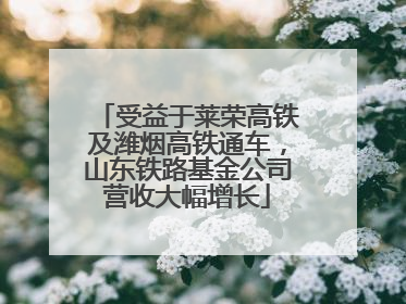 受益于莱荣高铁及潍烟高铁通车，山东铁路基金公司营收大幅增长