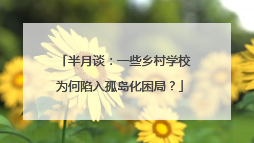 半月谈：一些乡村学校为何陷入孤岛化困局？