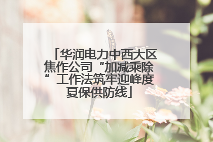 华润电力中西大区焦作公司“加减乘除”工作法筑牢迎峰度夏保供防线