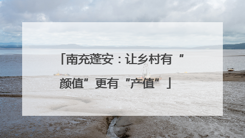 南充蓬安：让乡村有“颜值”更有“产值”