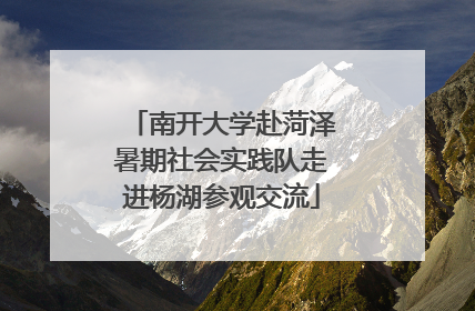 南开大学赴菏泽暑期社会实践队走进杨湖参观交流