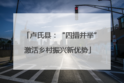 卢氏县：“四措并举”激活乡村振兴新优势